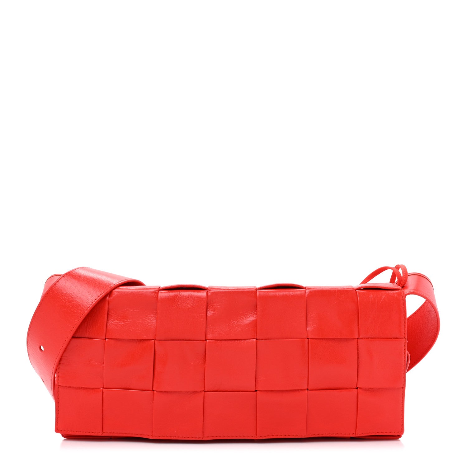 Bottega Veneta Paper Calfskin Intrecciato Stretch Cassette Bright Red 1 of 12