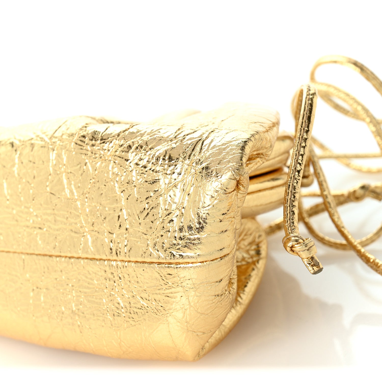 Bottega Veneta Metallic Crushed Calfskin The Mini Pouch Gold 9 of 9