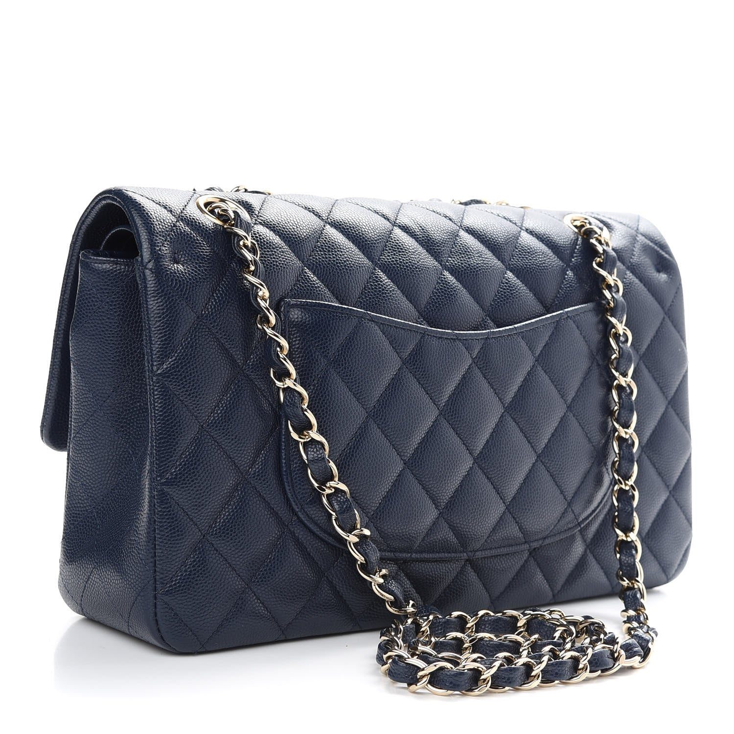 Chanel Caviar Quilted Medium Double Flap Navy 3 of 10