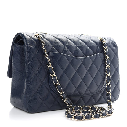 Chanel Caviar Quilted Medium Double Flap Navy 3 of 10