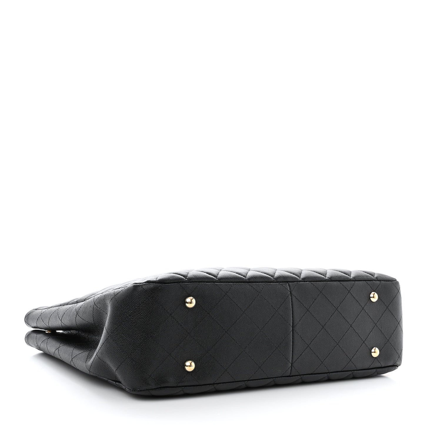 Caviar Quilted Large Shopping Tote Black