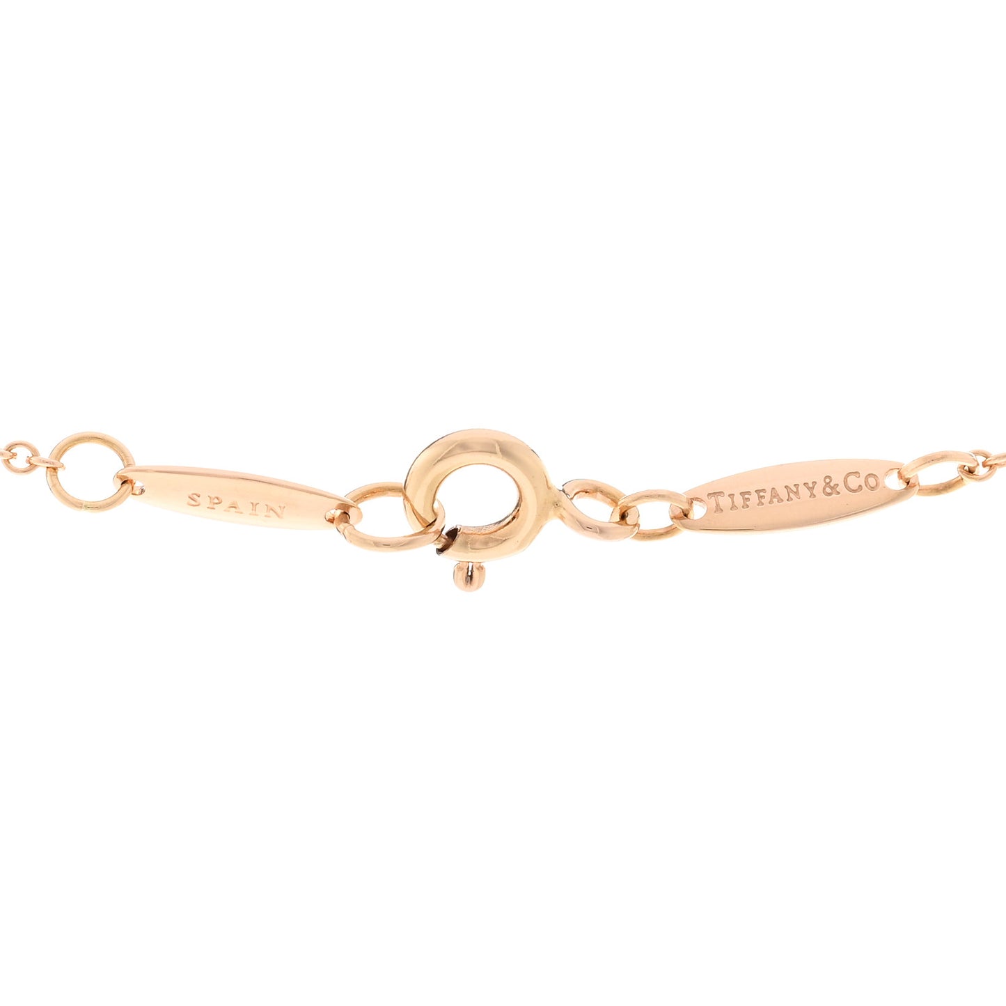 18K Rose Gold Diamond .17ct Elsa Peretti Diamonds by the Yard Pendant Necklace