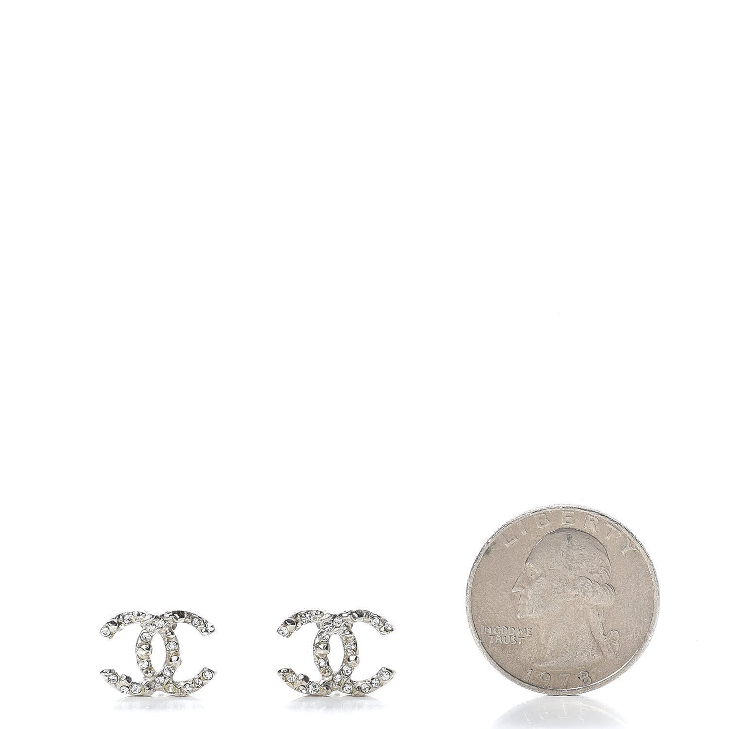 Crystal CC Earrings Silver