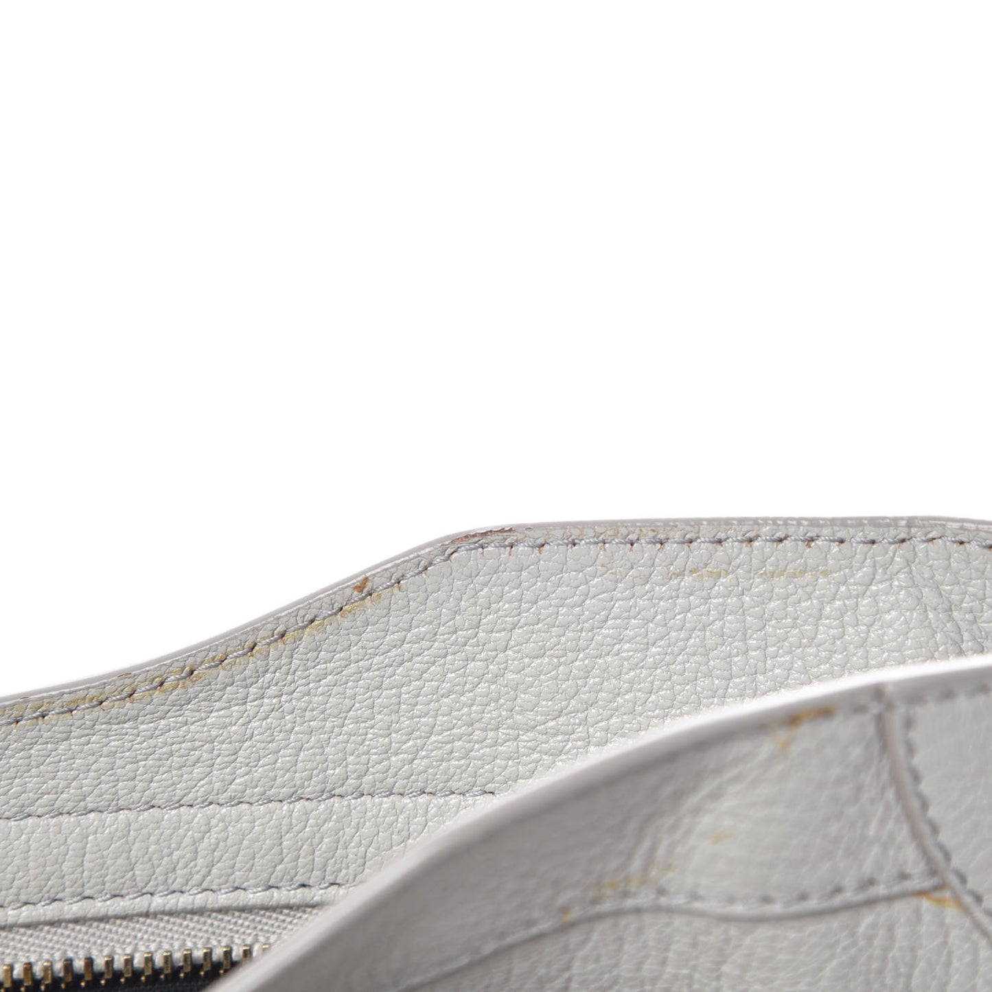 Chevre Gold Metallic Edge Hardware City Gris Perle