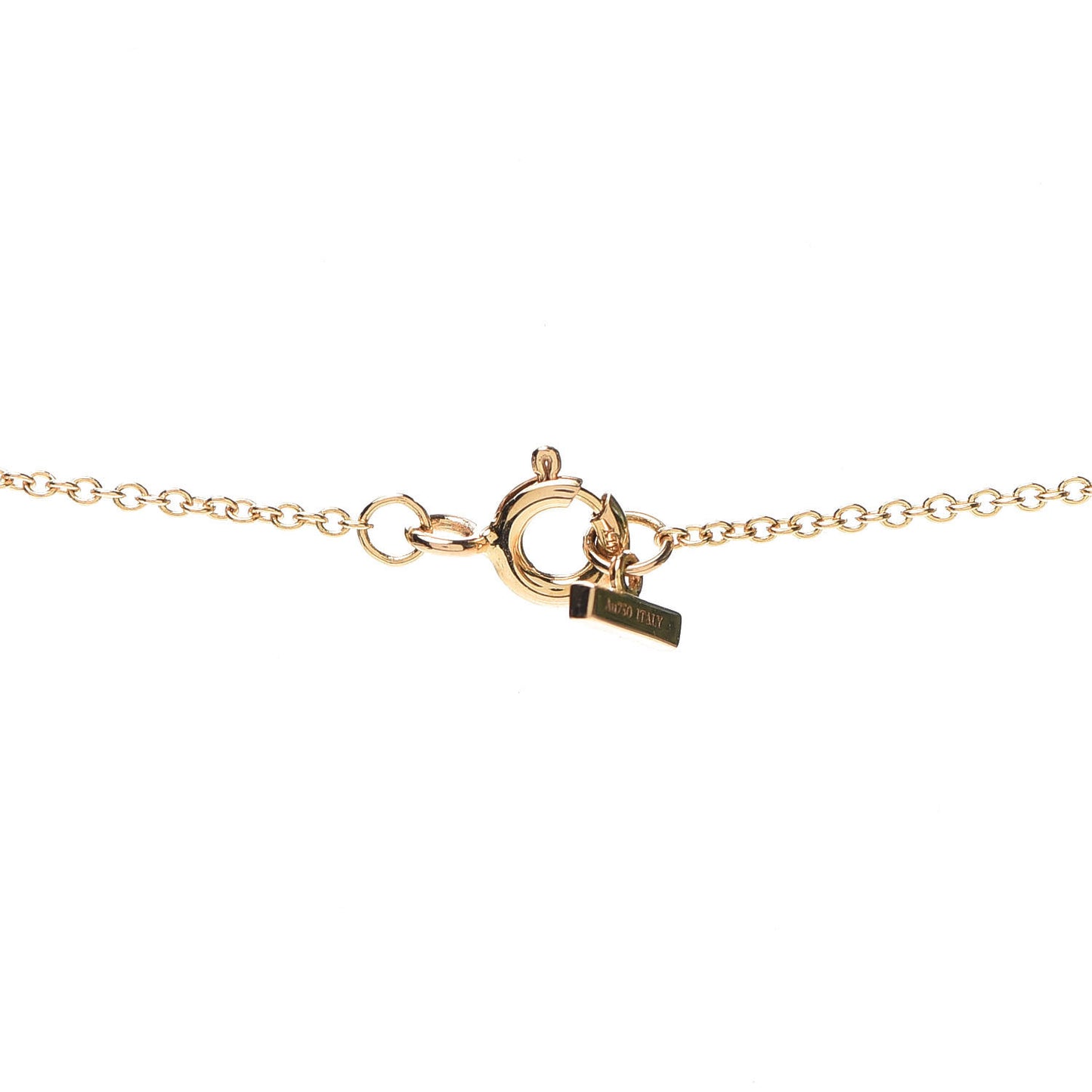 18K Yellow Gold Diamond Mother of Pearl Small T Circle Pendant Necklace