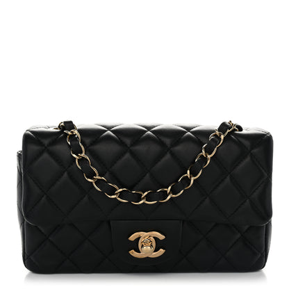 Chanel Lambskin Quilted Mini Rectangular Flap Black 1 of 10
