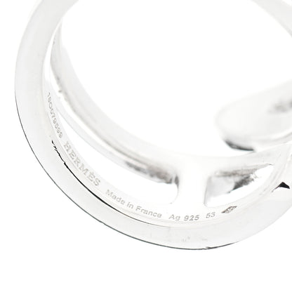 Hermes Sterling Silver Small Chaine D' Ancre Twist Ring 53 6.25 4 of 5