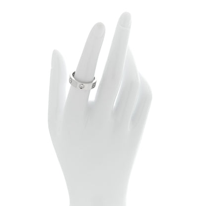 Cartier 18K White Gold 3 Diamond 5.5mm LOVE Ring 53 6.5 2 of 5
