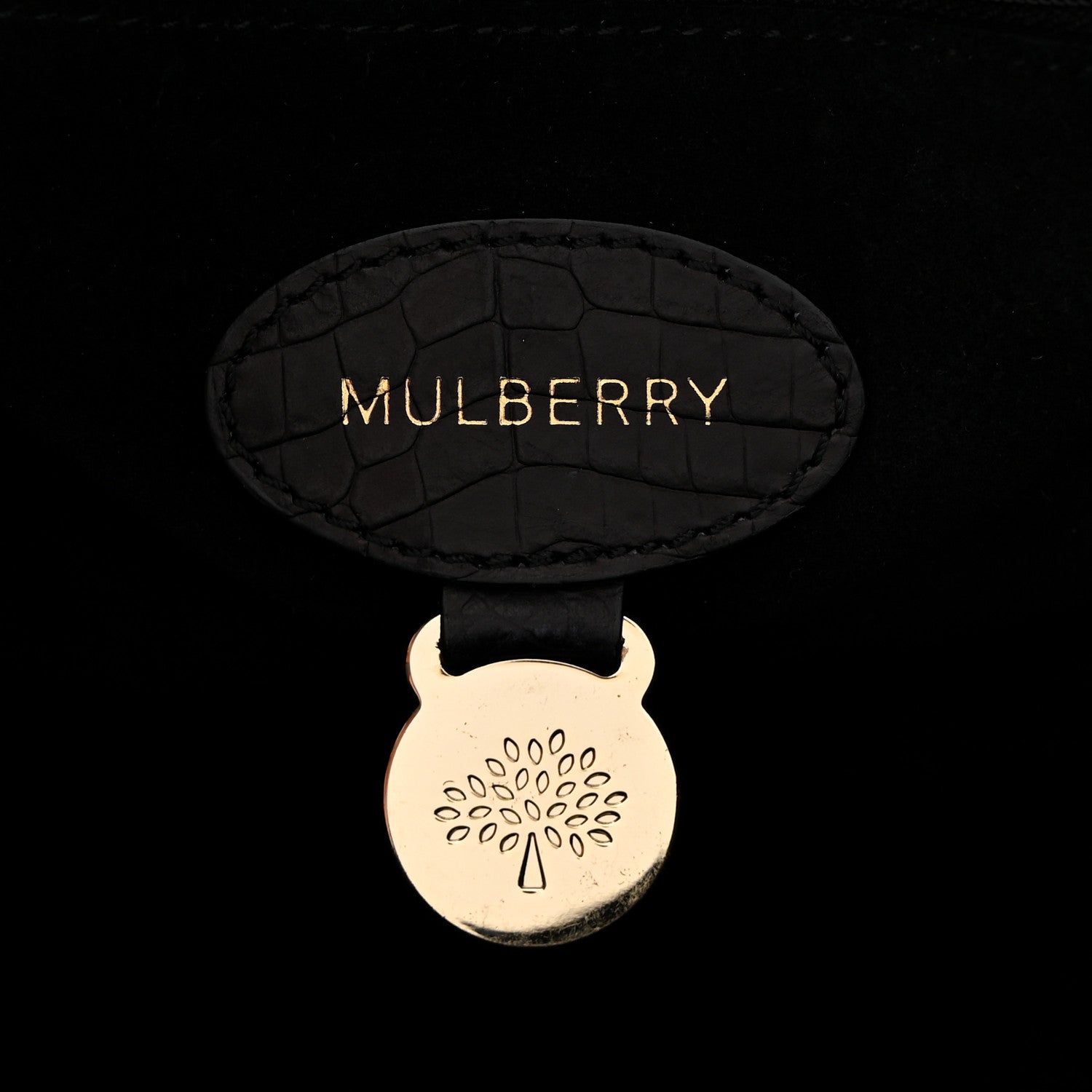 Mulberry Calfskin Crocodile Embossed Small Bayswater Satchel Black 6 of 14