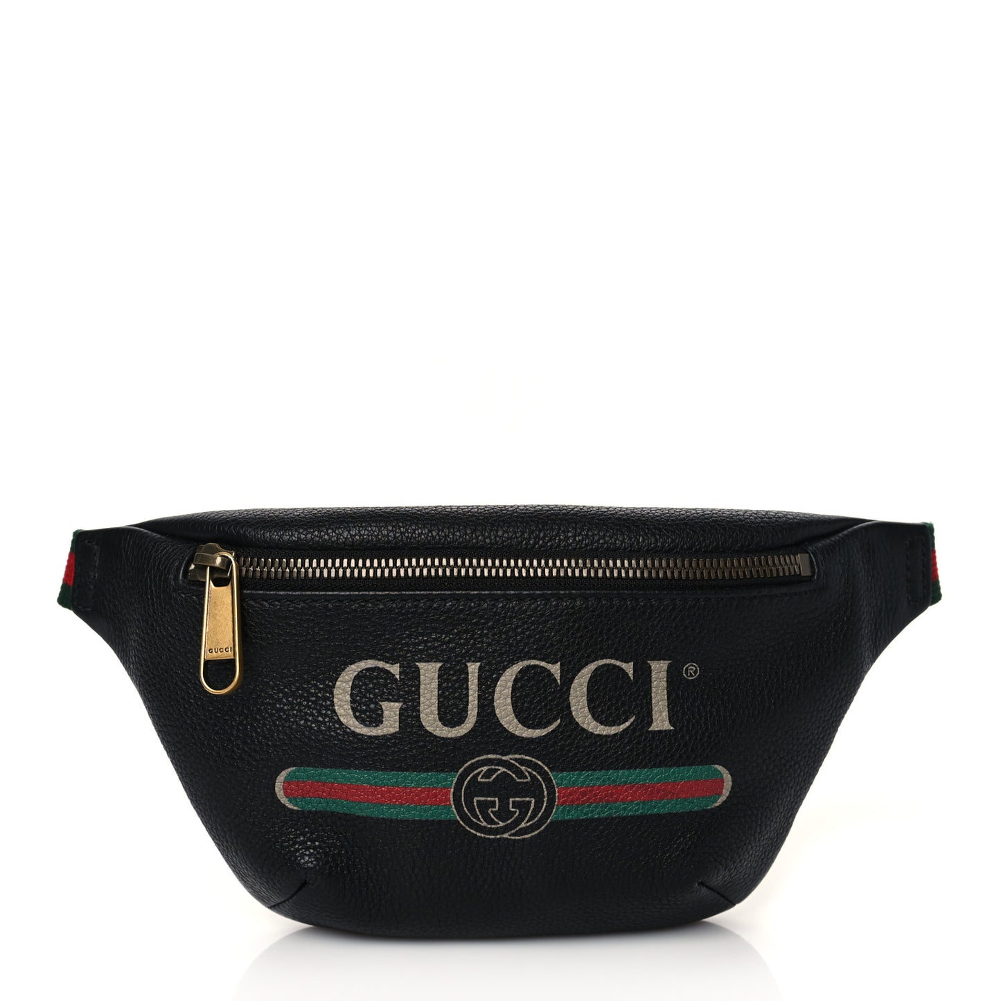 Grained Calfskin Small Logo Belt Bag Black