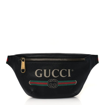 Gucci Grained Calfskin Small Logo Belt Bag Black 1 of 9