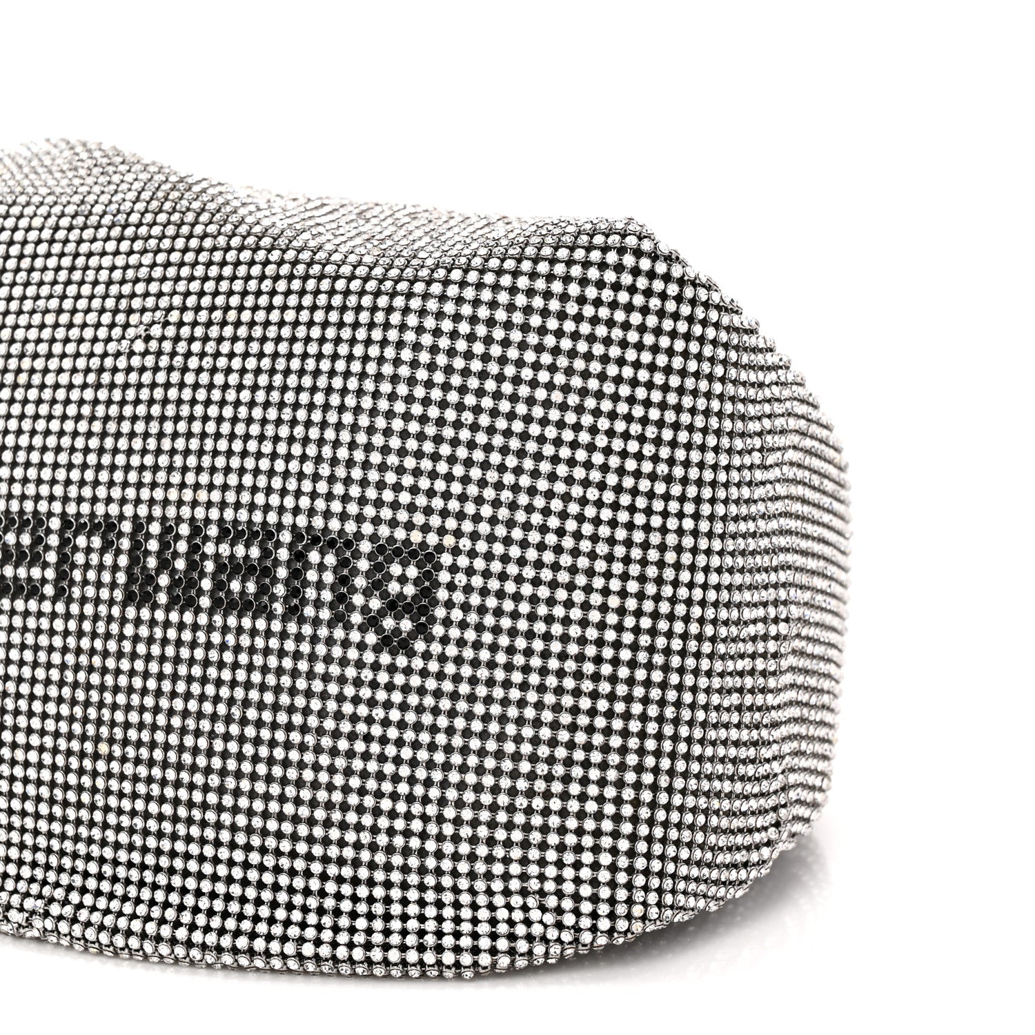 Alexander Wang Mesh Crystal Rhinestone Mini Scrunchie Clutch Black Silver 10 of 13
