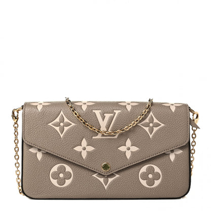 Louis Vuitton Empreinte Monogram Giant Felicie Pochette Tourterelle Creme 1 of 9