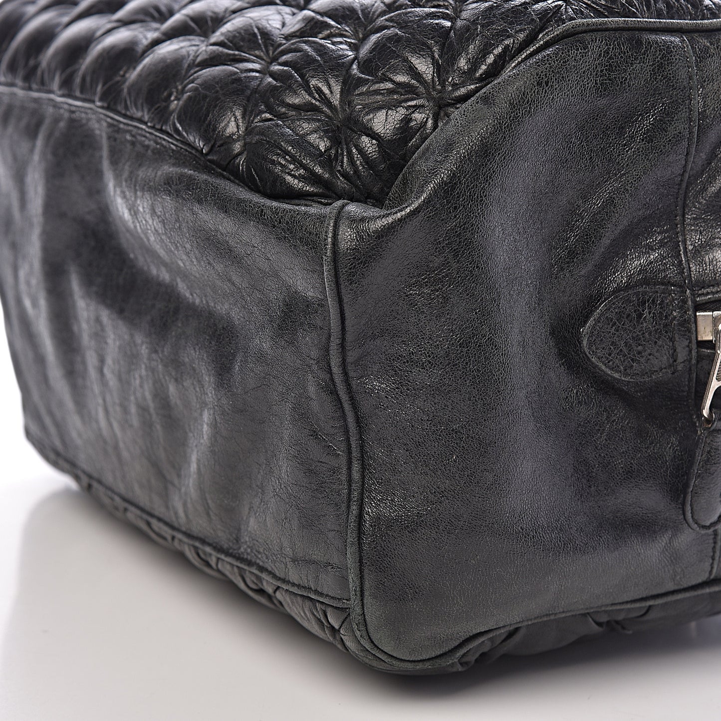 Chevre Quilted Matelasse Black