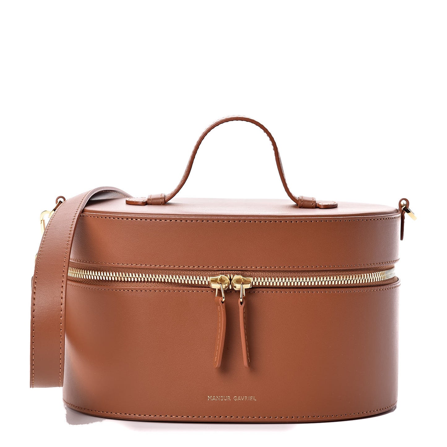 Calfskin Train Case Crossbody Saddle