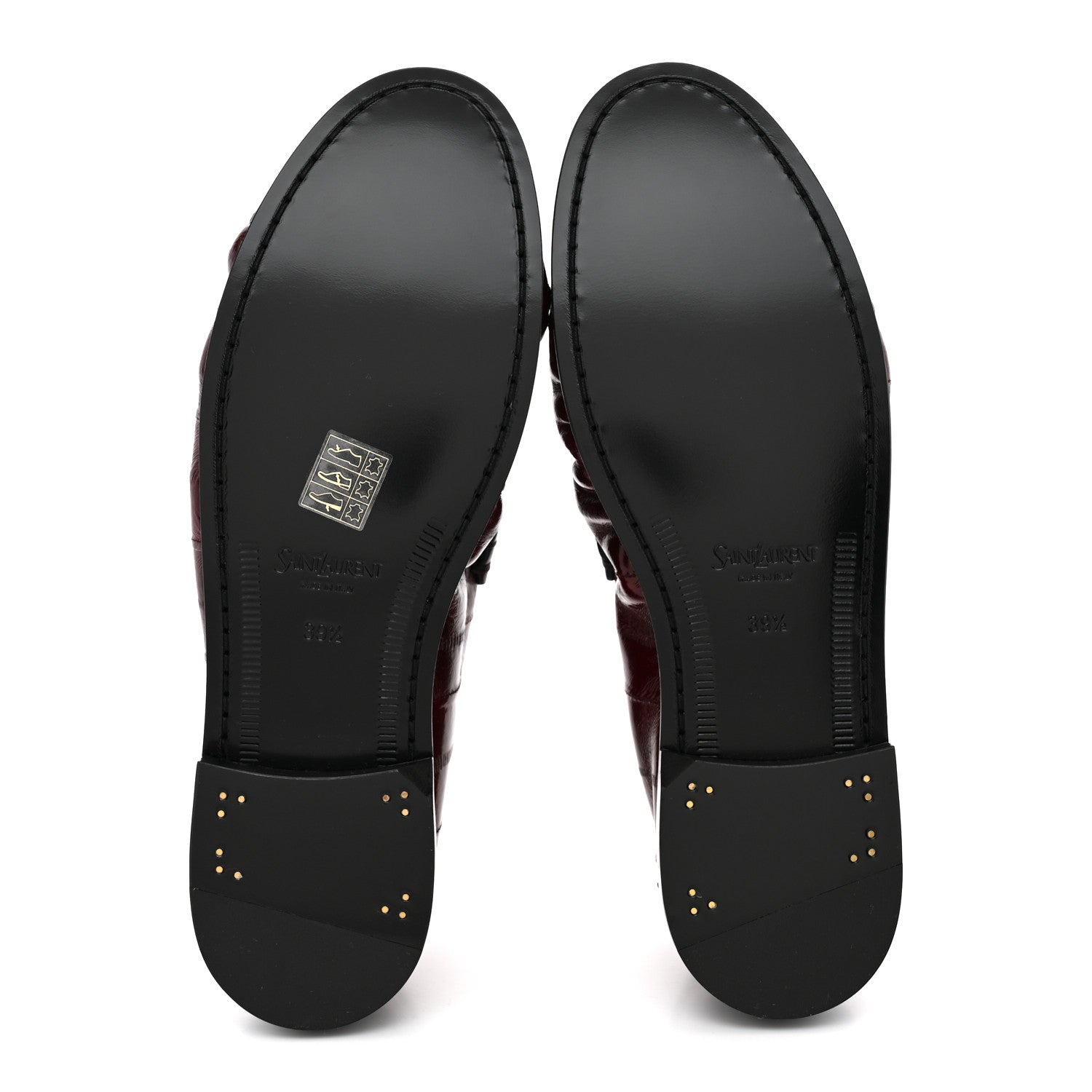 Saint Laurent Supple Eel Le 15 Loafer Penny Slippers 39.5 Burgundy 6 of 9