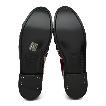 Saint Laurent Supple Eel Le 15 Loafer Penny Slippers 39.5 Burgundy 6 of 9