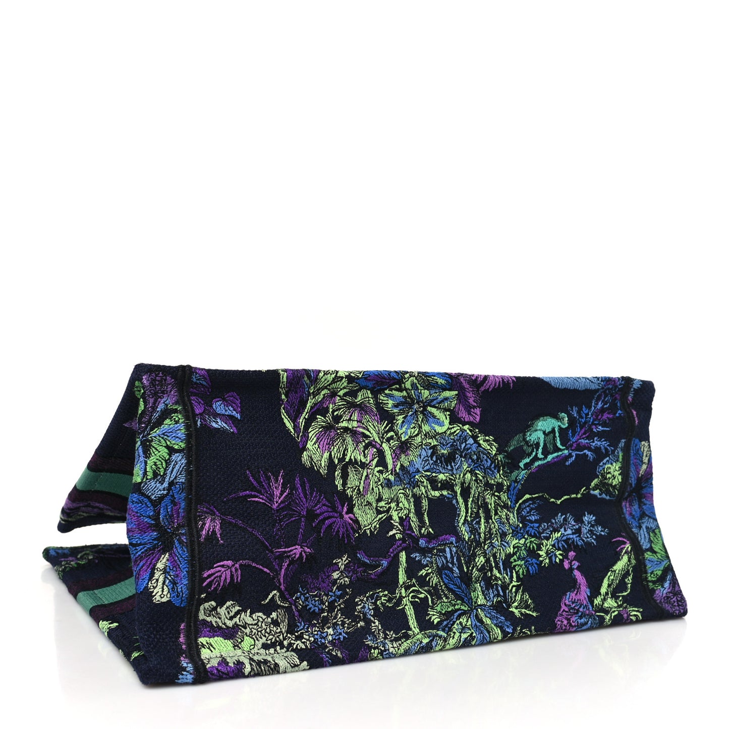 Canvas Embroidered Medium Toile de Jouy Voyage Book Tote Blue Multicolor