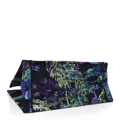 Christian Dior Canvas Embroidered Medium Toile de Jouy Voyage Book Tote Blue Multicolor 4 of 10