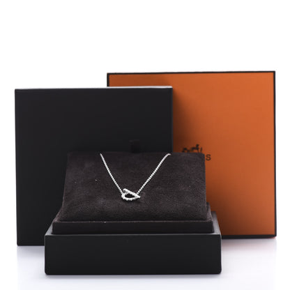 Hermes 18K White Gold Diamond Finesse Pendant Necklace 5 of 5