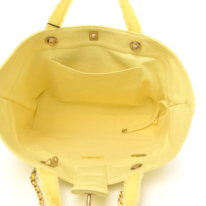 Chanel Denim Chevron Coco Tote Yellow 5 of 10