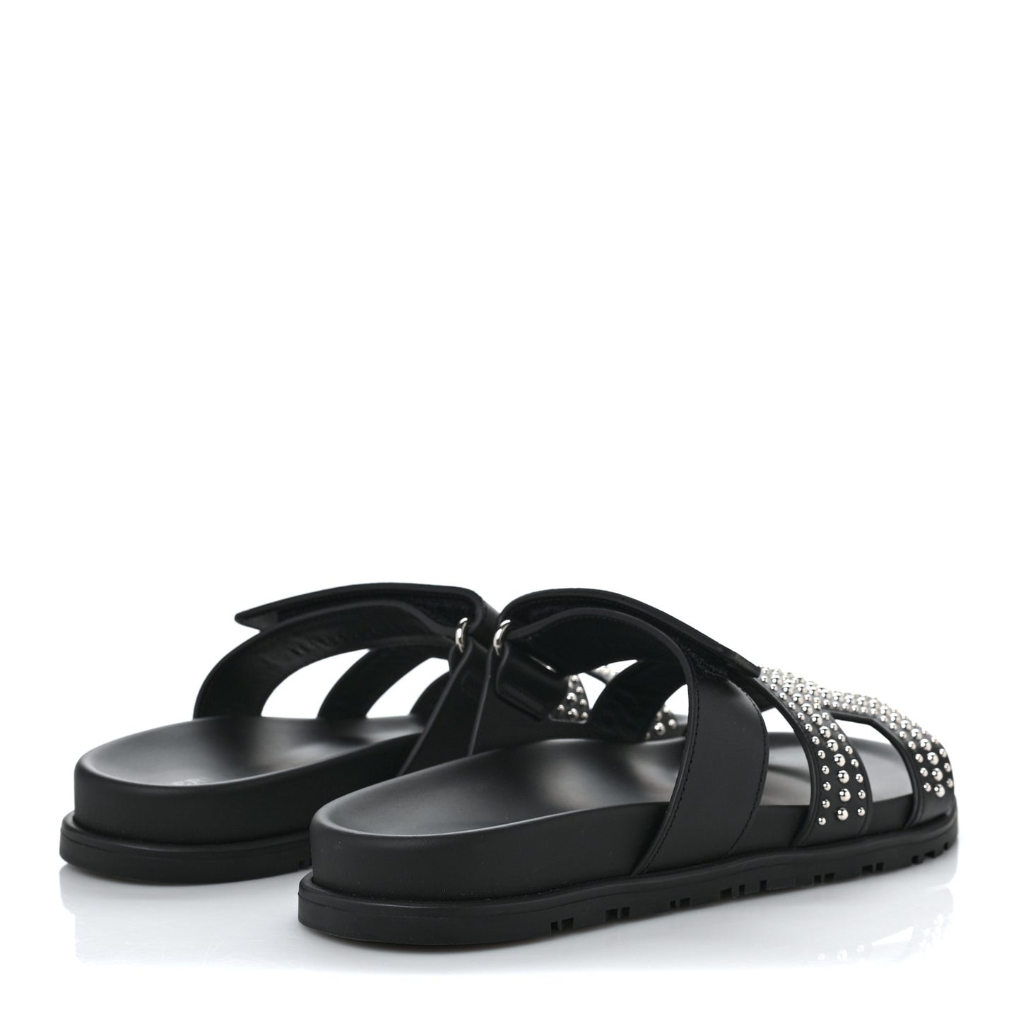 Calfskin Studded Womens Chypre Sandals 37 Black