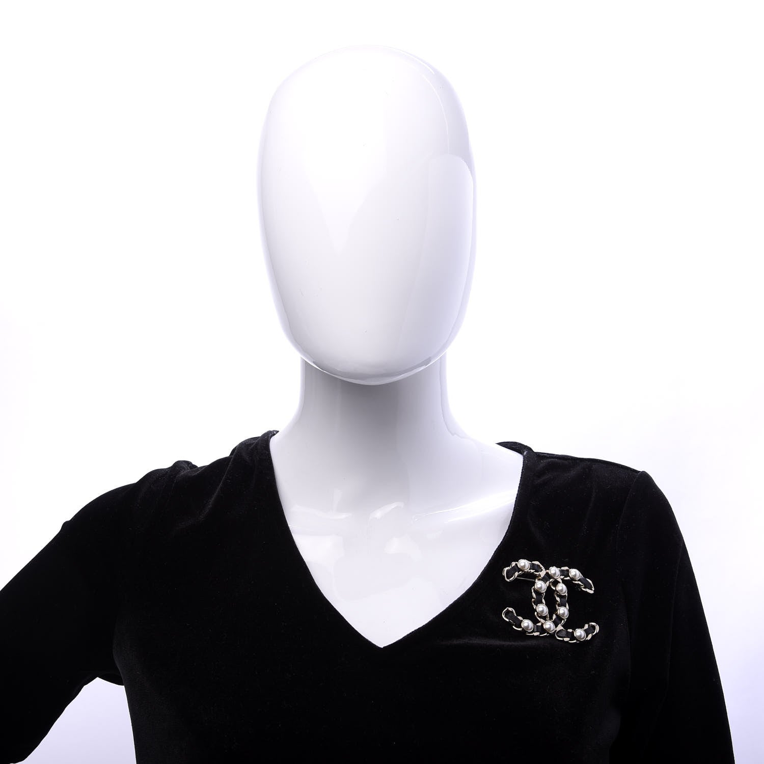 Chanel Lambskin Chain CC Brooch Black Gold 4 of 6