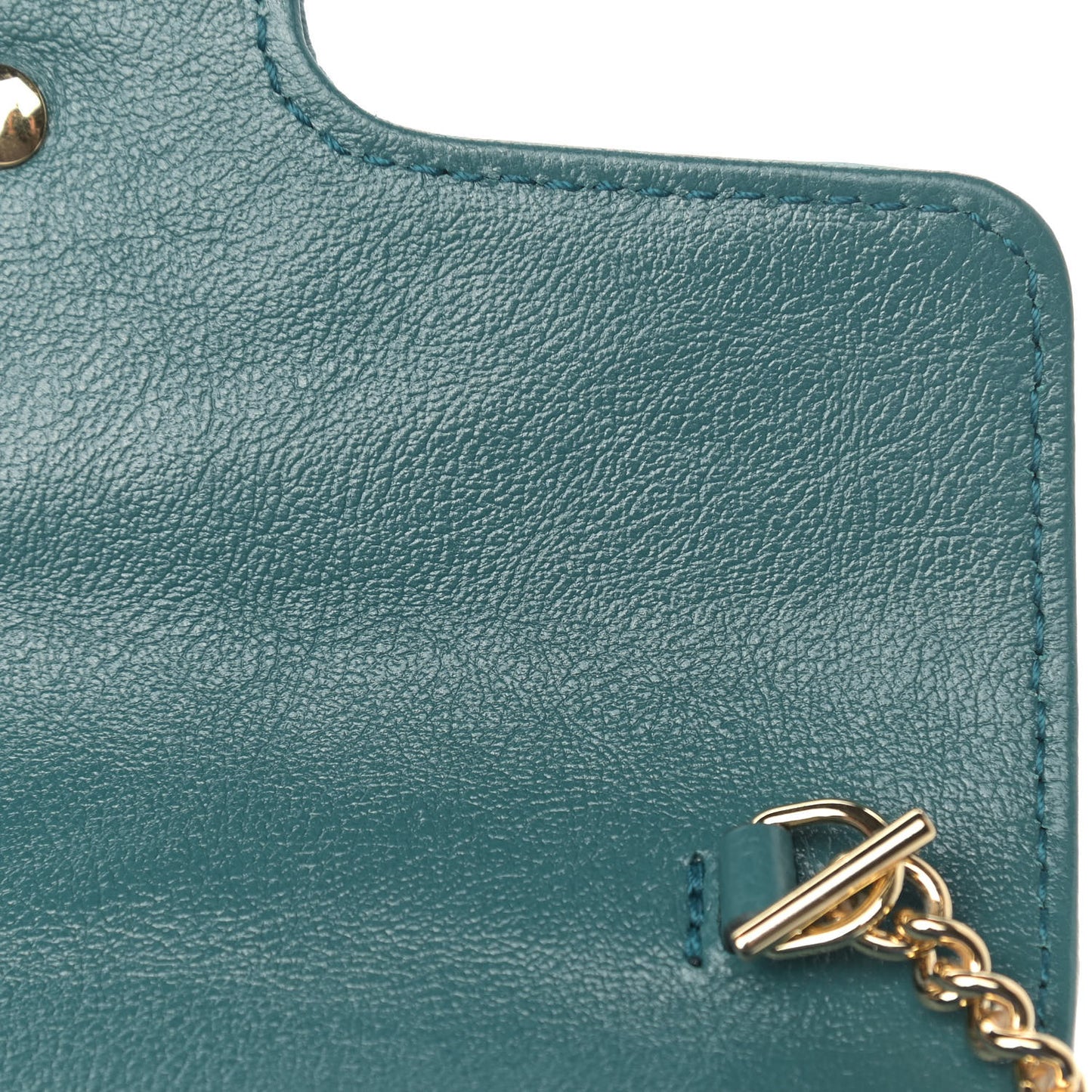 Azalea Calfskin Enamel Matelasse Diagonal Super Mini Torchon GG Marmont Shoulder Bag Imperial Blue Pavone