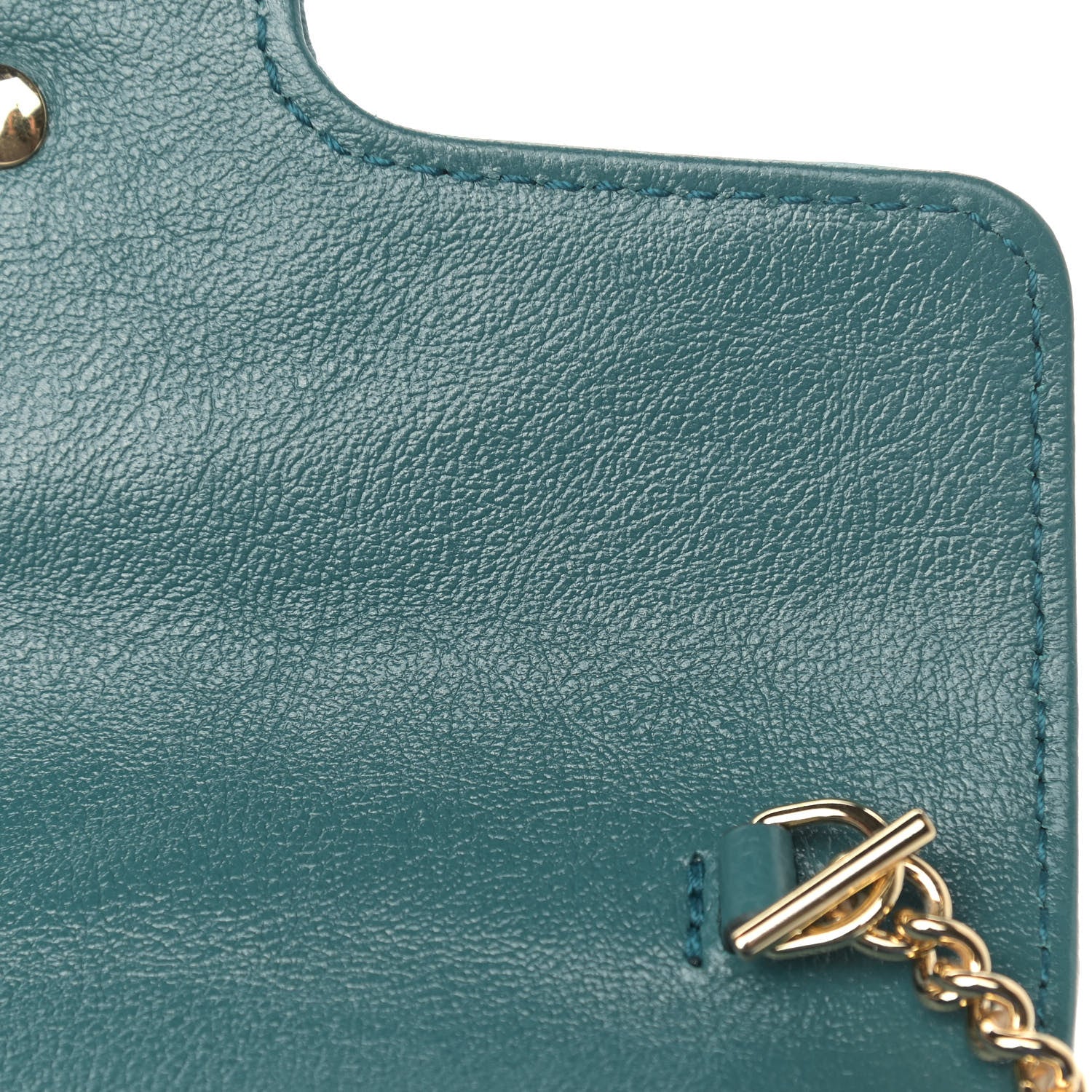 Gucci Azalea Calfskin Enamel Matelasse Diagonal Super Mini Torchon GG Marmont Shoulder Bag Imperial Blue Pavone 11 of 11