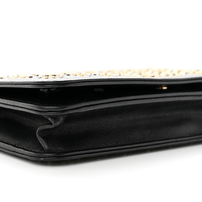 Chanel Lambskin Studded Wallet On Chain WOC Black 10 of 13