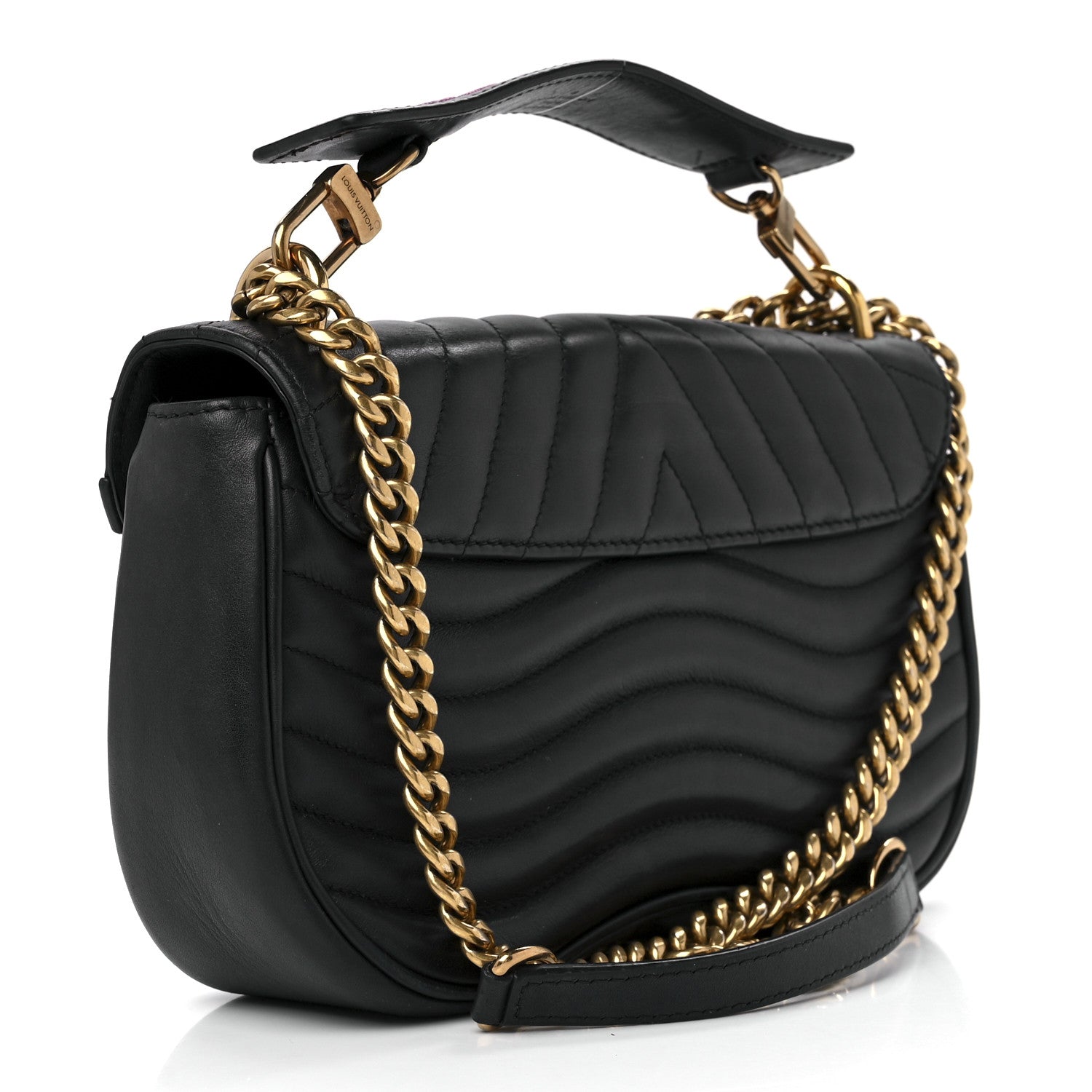 Louis Vuitton Calfskin Embroidered New Wave Chain MM Black 3 of 13