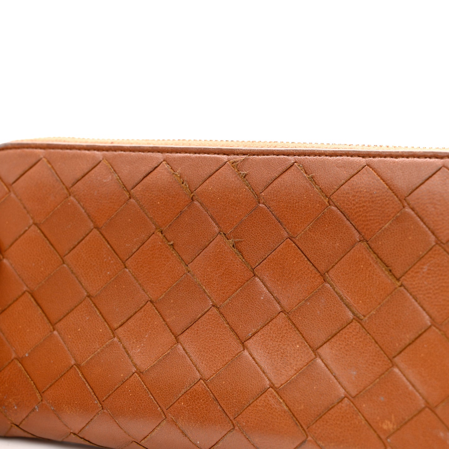 Nappa Intrecciato Zip Around Wallet Brown