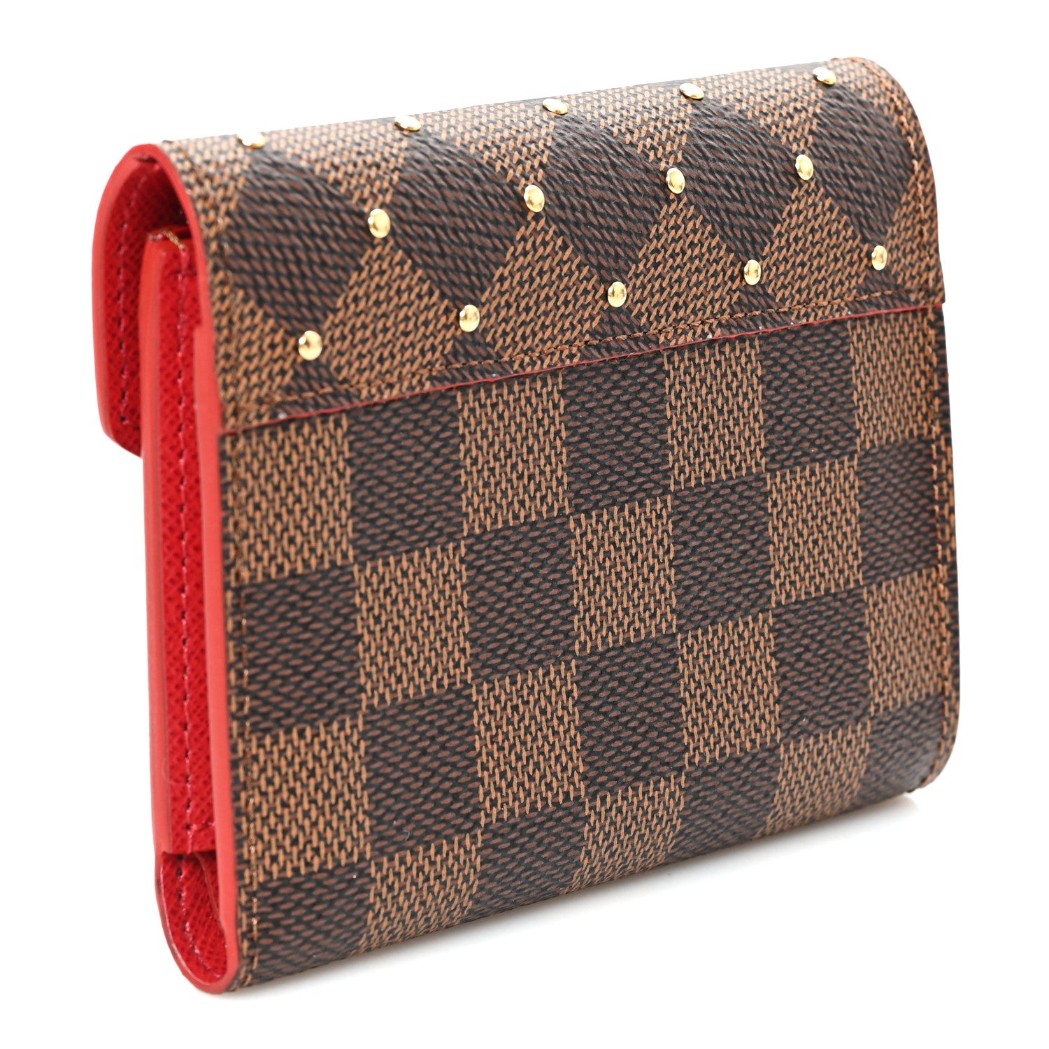 Louis Vuitton Damier Ebene Studded Victorine Wallet Cherry 3 of 6