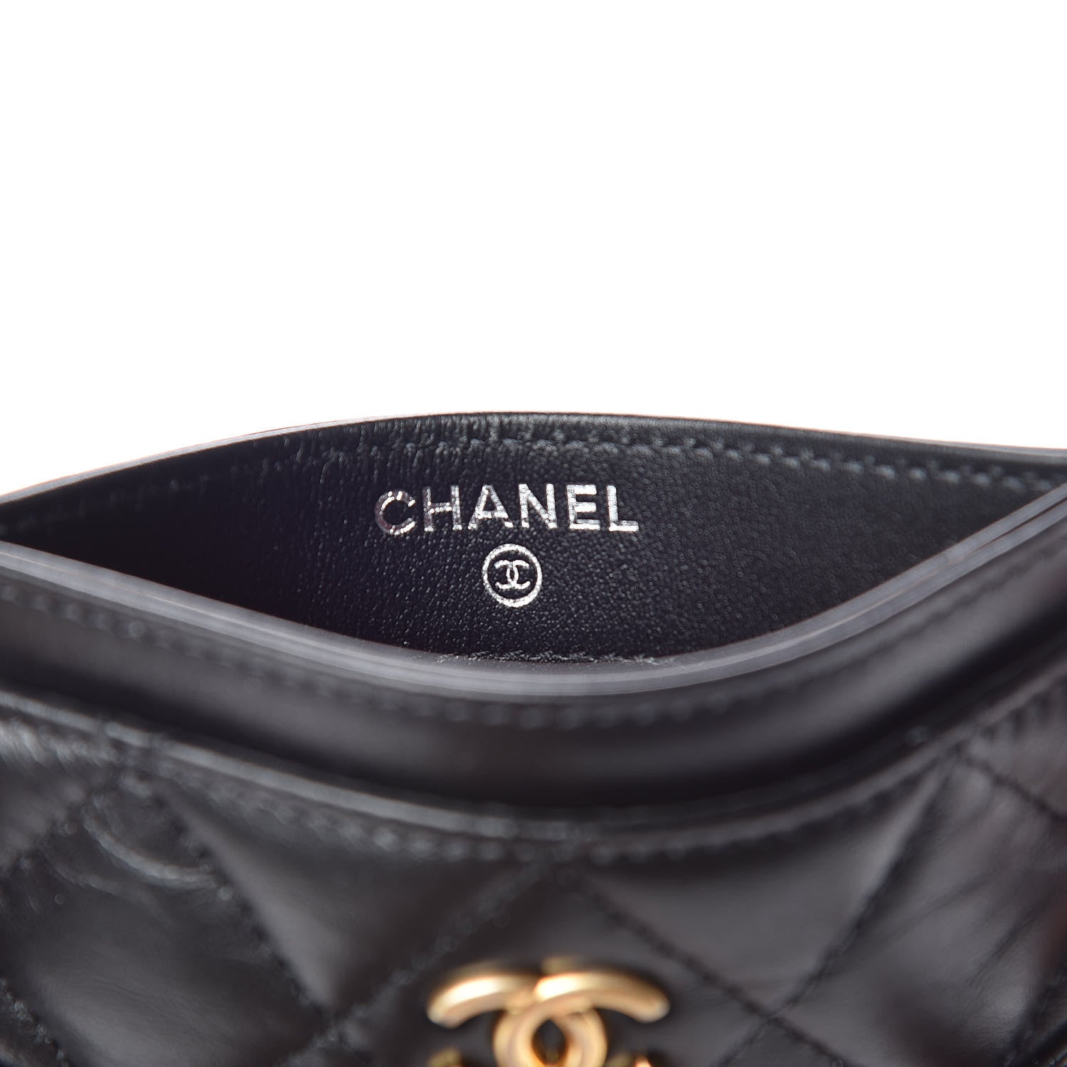 Chanel Aged Calfskin Quilted Gabrielle Card Holder Black 7 of 9