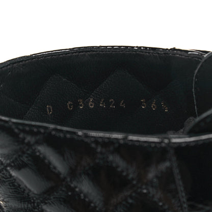 Chanel Shiny Calfskin Quilted Lace Up Combat Boots 36.5 Black 6 of 7