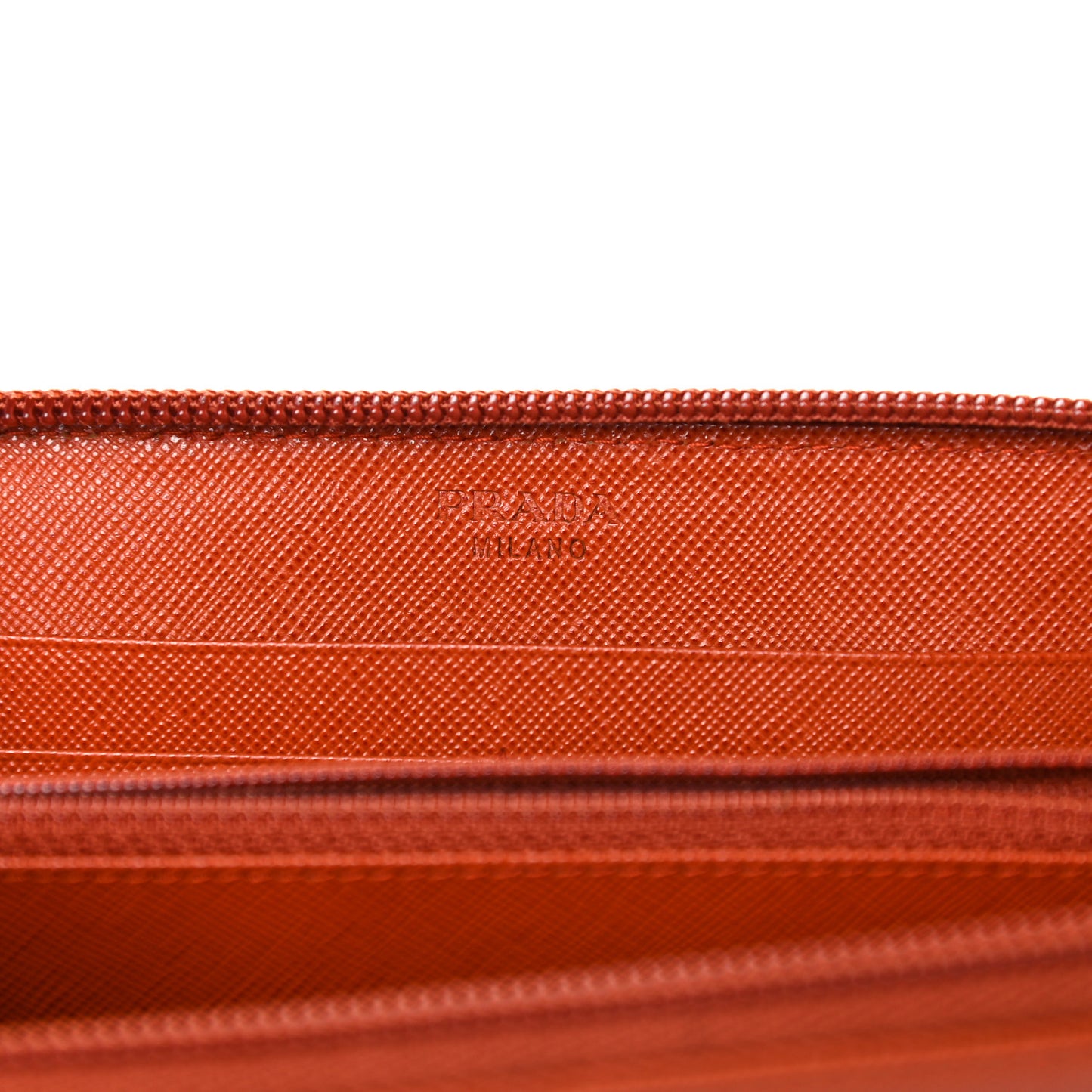Saffiano Metal Zip Around Wallet Rame