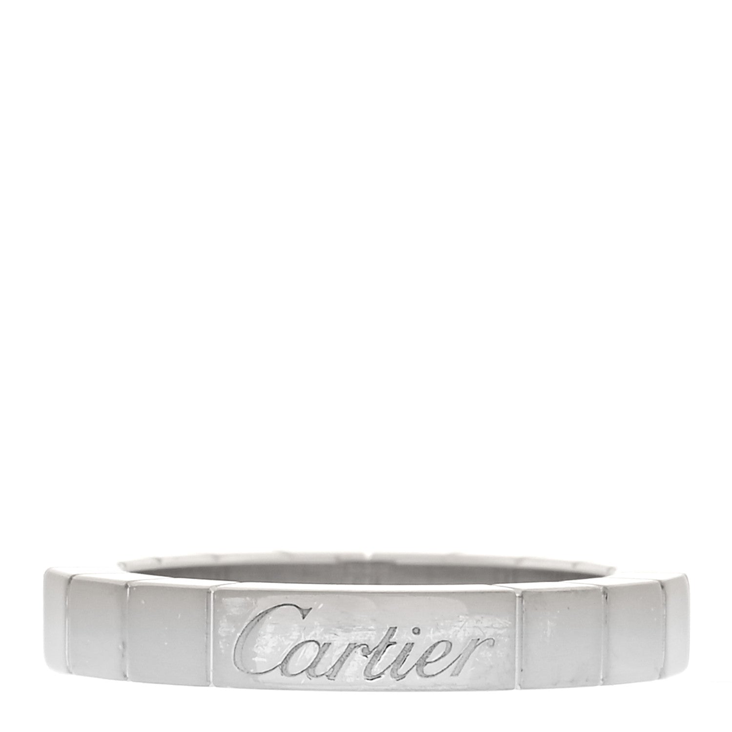 Cartier 18K White Gold Lanieres Ring 46 3.75 1 of 5