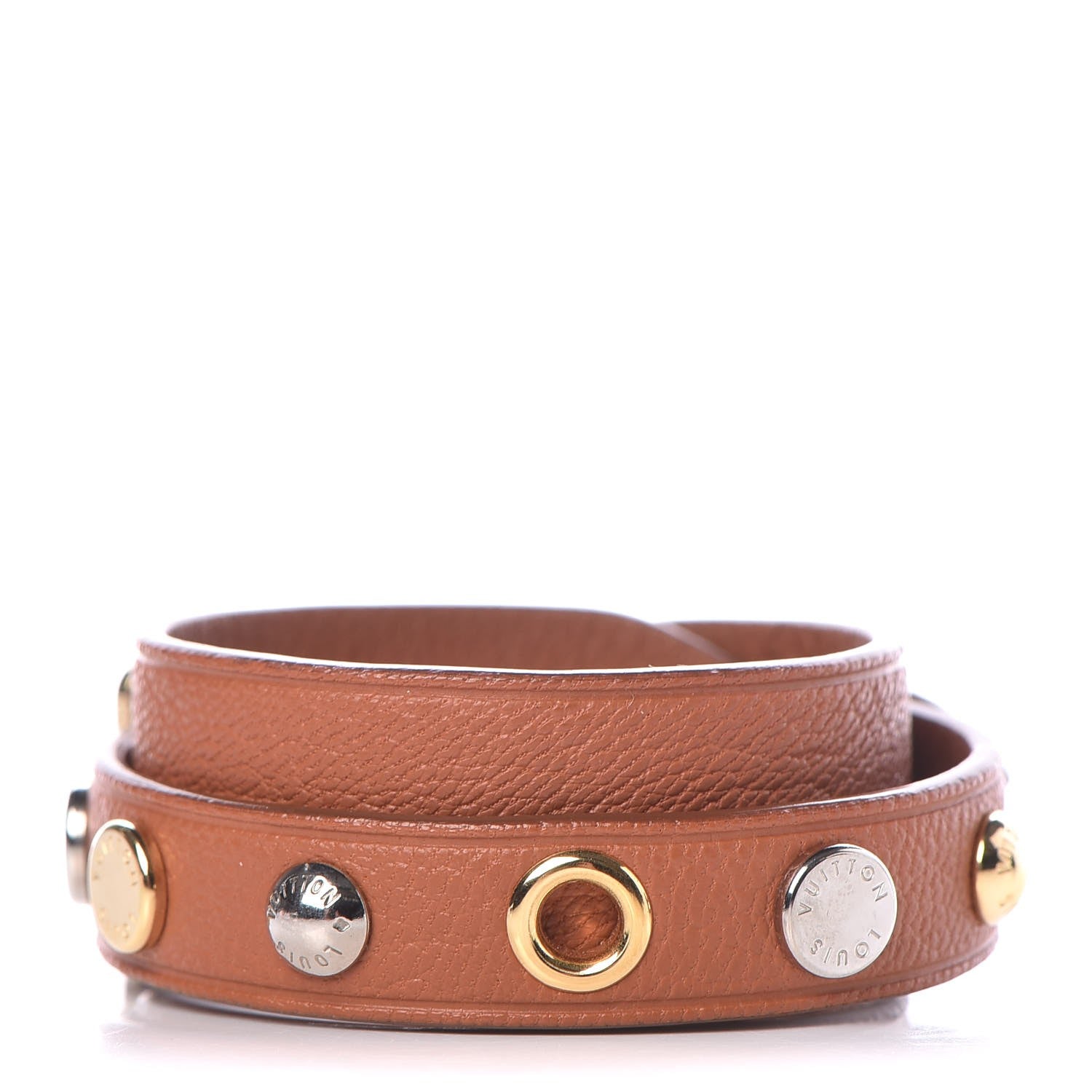 Louis Vuitton Goatskin Spike It Wrap Bracelet 17 Camel 1 of 5