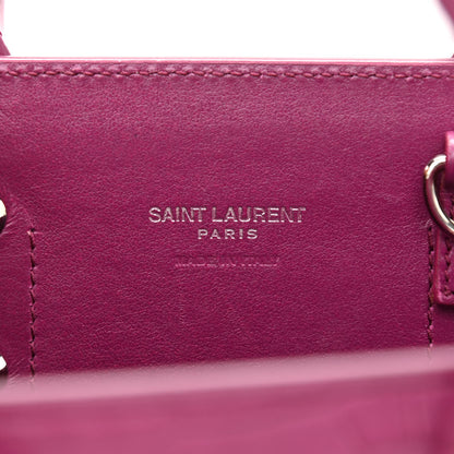Saint Laurent Calfskin Crocodile Embossed Nano Sac De Jour Violet 3 of 9