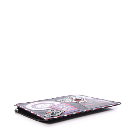 Gucci GG Supreme Monogram Night Courrier Zip Wristlet Pouch Black Multicolor 3 of 6