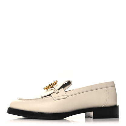 Hermes Calfskin Womens Impact Loafers 38 Blanc De Paris 1 of 9