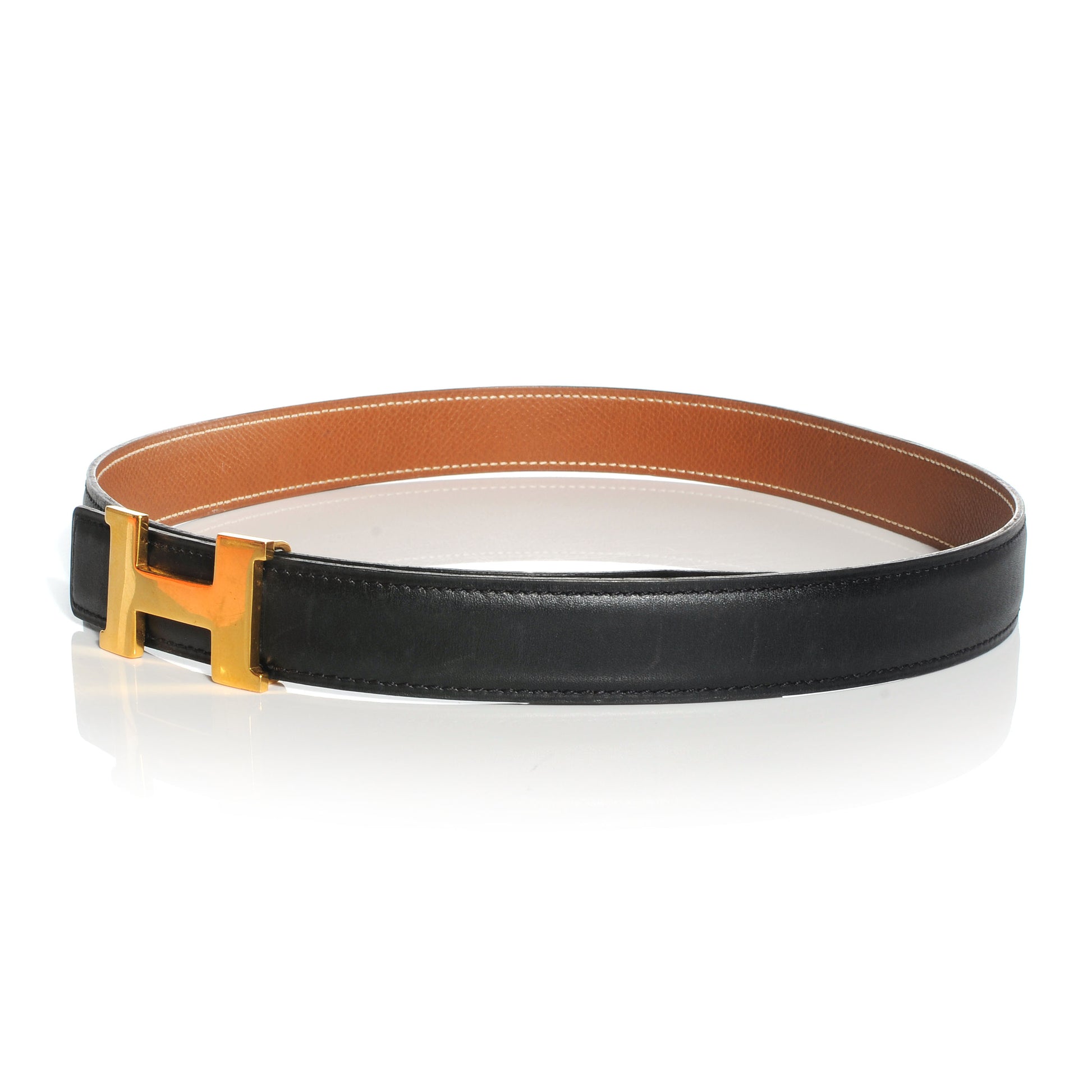 Hermes Box Courchevel Constance 24mm H Belt 70 Black Gold 5 of 9