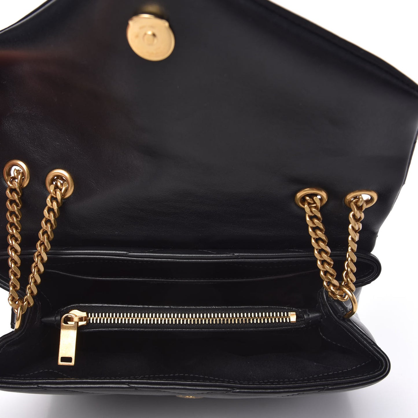Calfskin Y Quilted Monogram Small Loulou Chain Satchel Black