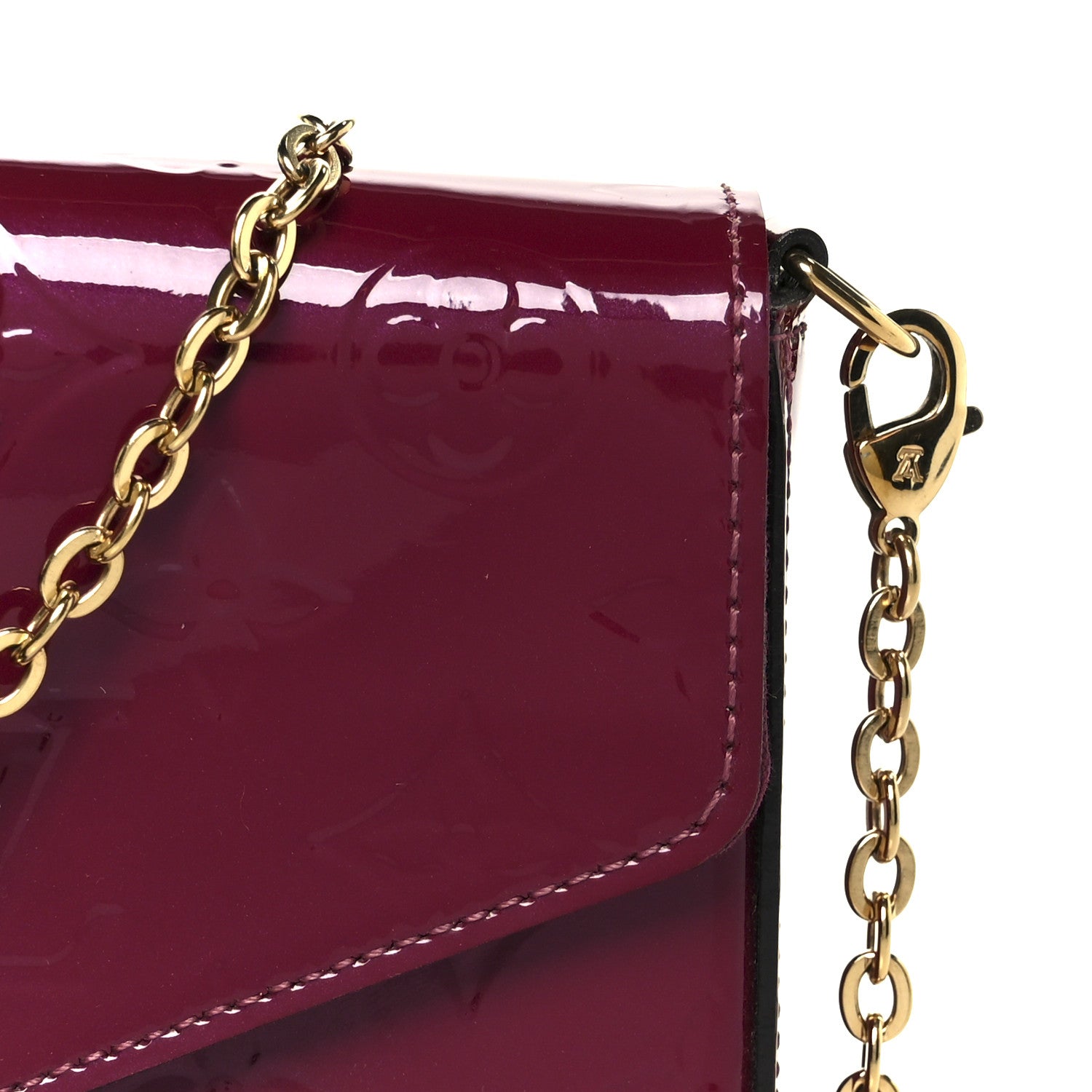 Louis Vuitton Vernis Felicie Chain Wallet Magenta 11 of 14
