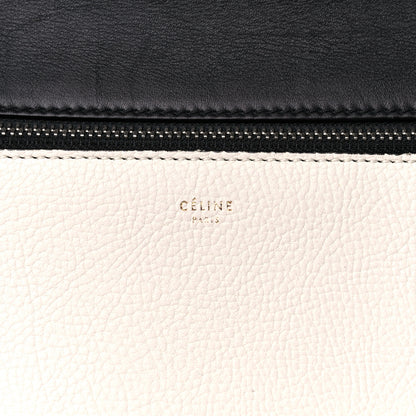 Celine Textured Calfskin Small Bi-Color Edge Shoulder Bag Black Cream 5 of 9