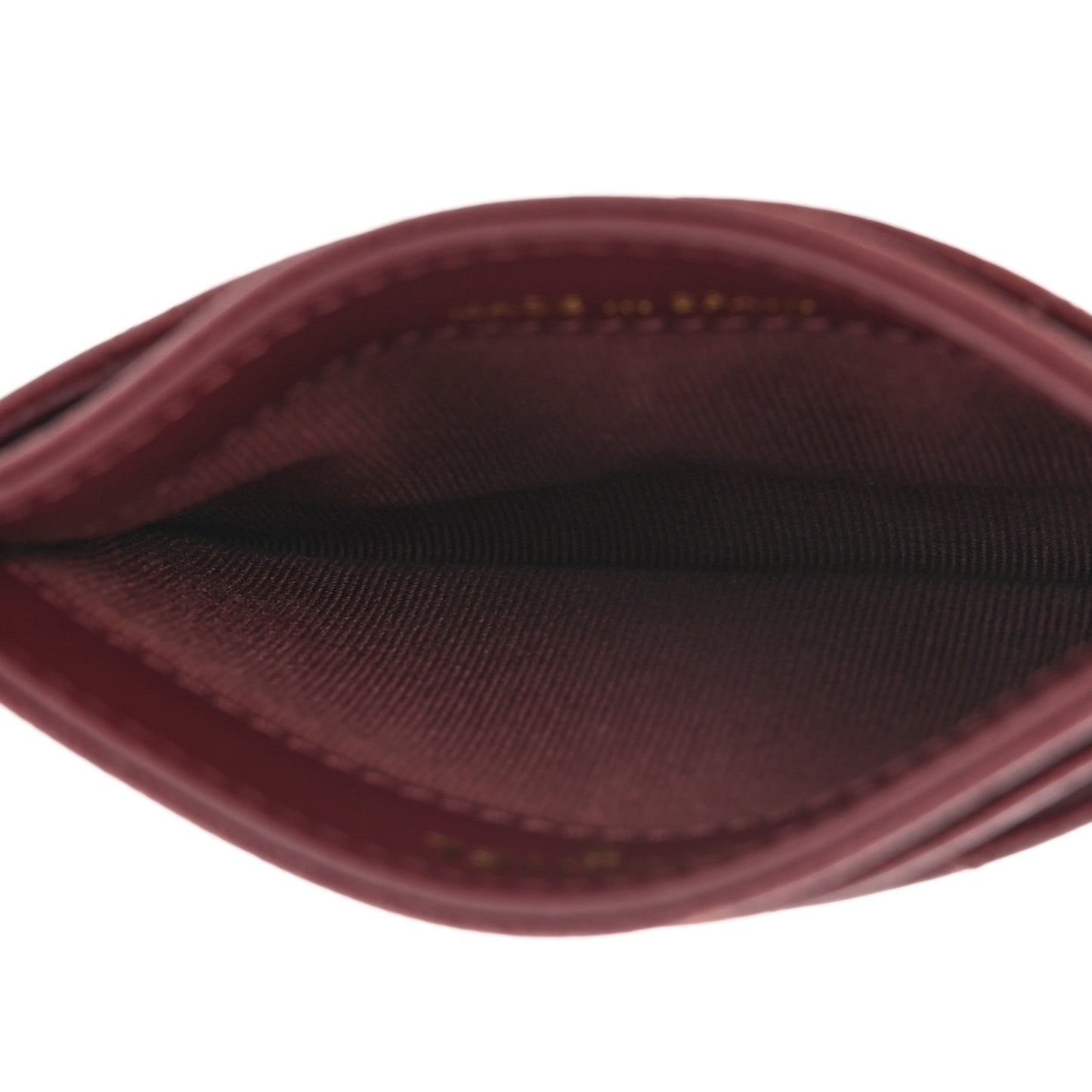 Caviar Quilted Studded CC Card Holder Burgundy