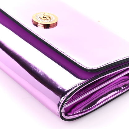 Versace Metallic Calfskin Medusa Evening Clutch Pink 10 of 10