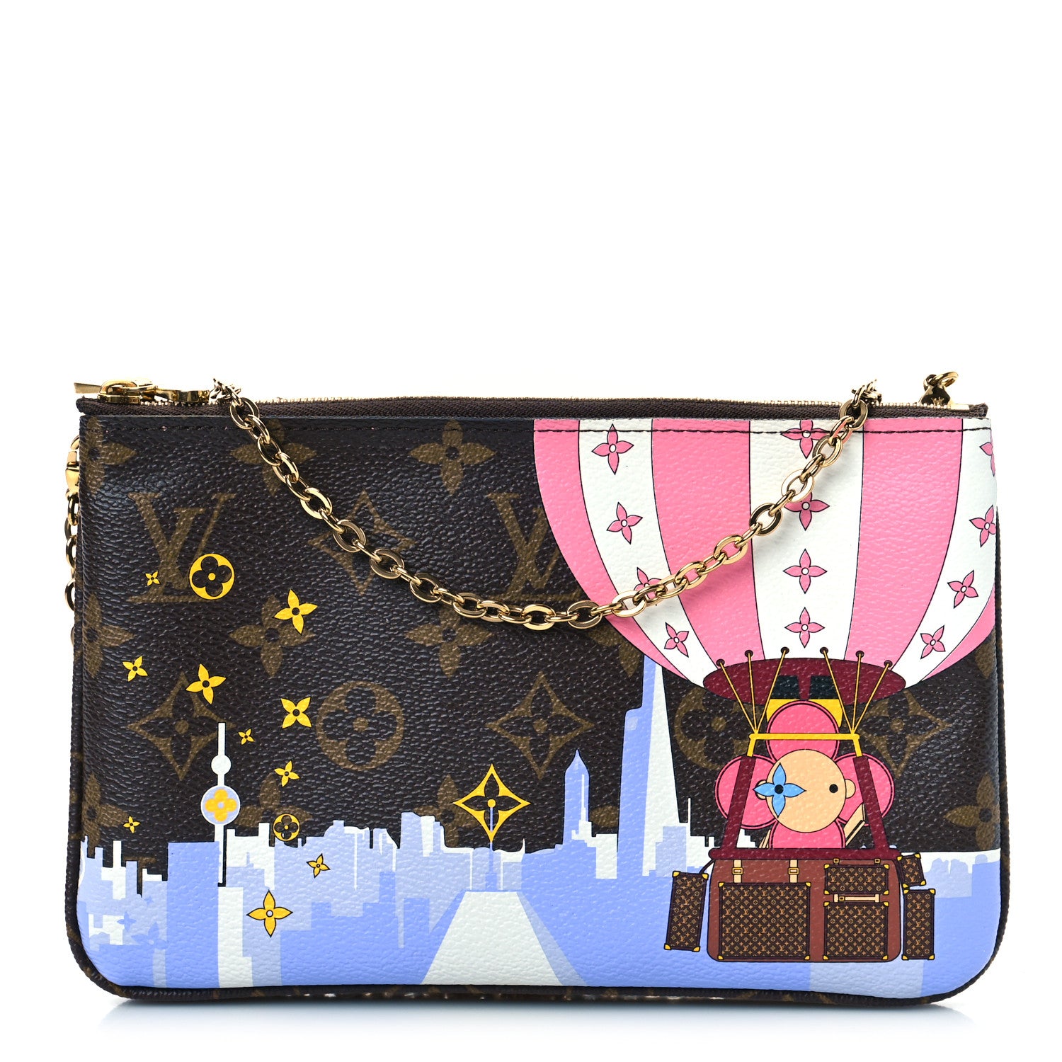 Louis Vuitton Monogram 2019 Christmas Animation Double Zip Pochette 1 of 9