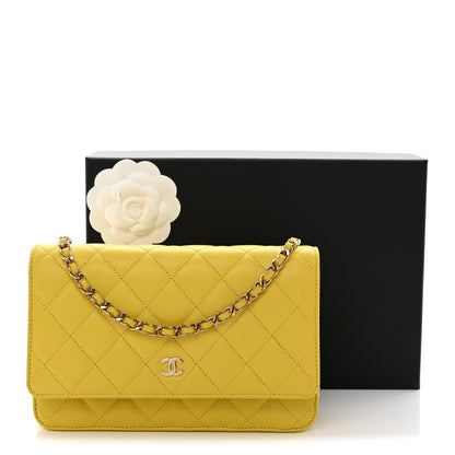 Chanel Caviar Quilted Wallet on Chain WOC Yellow 12 of 12