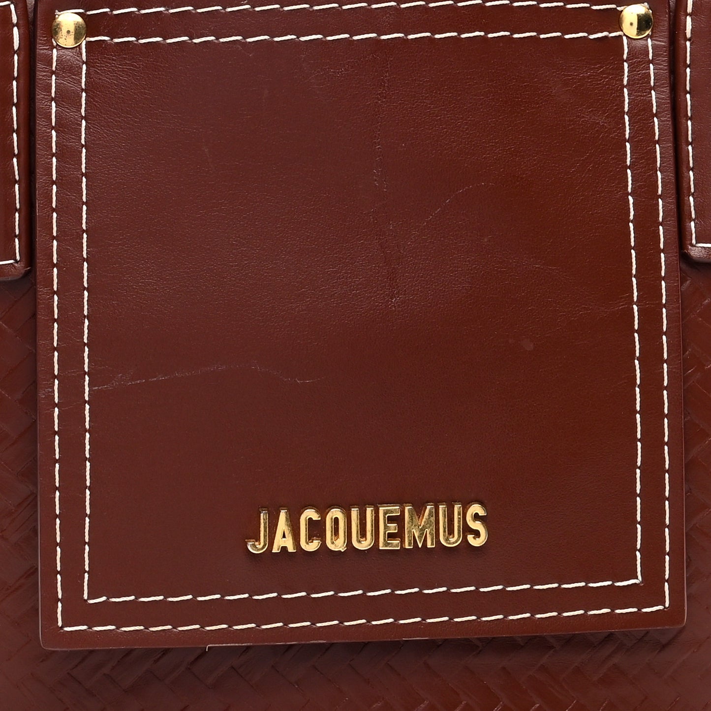 Weave Embossed Calfskin Le Petit Panier Soli Cuir